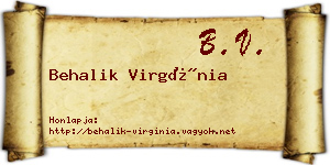 Behalik Virgínia névjegykártya